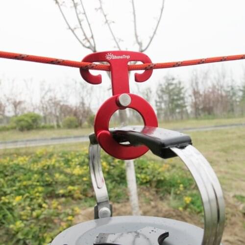 5PCS ShineTrip Aluminum Alloy Rope Hanger Multifunction Outdoor Camping Tent Tool Rope Buckle Travel Kit Survival Buckle