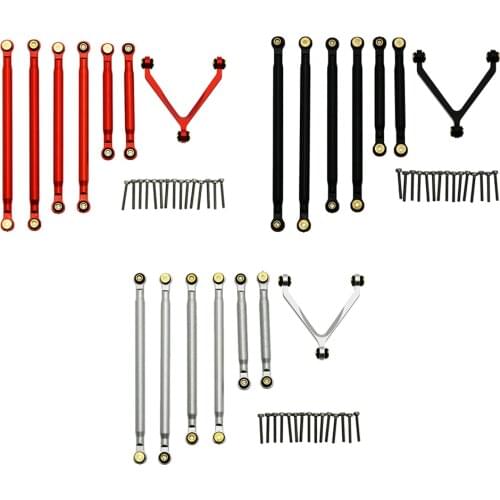 7pcs 1:24 RC Aluminum Alloy Rod Link Linkage for Axial SCX24 AXI00001, AXI00002 ,AXI90081 ,Crawler Buggy Trucks Car ,DIY Parts