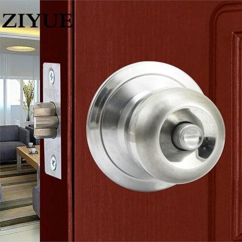 Free Shipping Stainless Steel Spherical Round Ball Door Knobs Handles Passage Entrance Lock for Home Bathroom