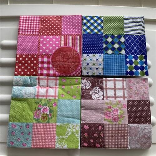 Decoupage paper napkins elegant tissue vintage towel green pink striped flower birthday wedding party beautiful hotel decor 20