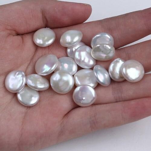 High Quality 12-13mm Natural White Coin Flat Loose Beads Freshwater Pearl For Jewelry Making