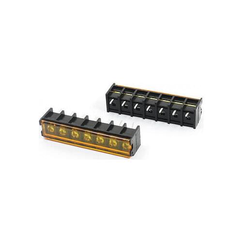 300V 30A 9.5mm 7Pin Pluggable Black Plastic Screw Terminal Barrier Block 10 Pcs