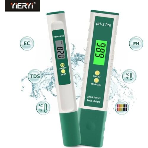 2PCS/Set Digital PH Meter TDS EC Temperature Water Quality Purity Tester Mini Size Device Kit for Drinking Water Aquarium Filter