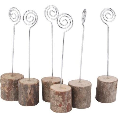 Wooden Base Memo Photo Holder Card Paper Note Clip Wedding Place Name Card Holders Party Decoration LX4433