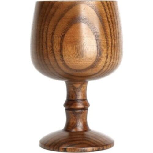 1PC Japanese Style Wood Wine Goblet Cup Creative Water Wine Crafts Cup Bar Kitchen Household Drinkware