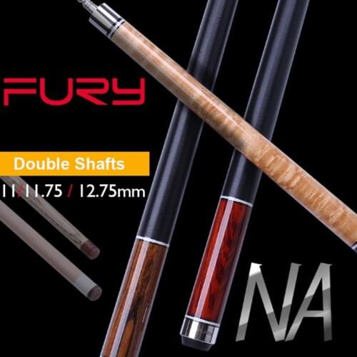 FURY NA New Arrival Maple Billiard Pool Cue Stick with 2 Shafts 12.75mm 11.75mm 11mm with Pool Cue Case Set