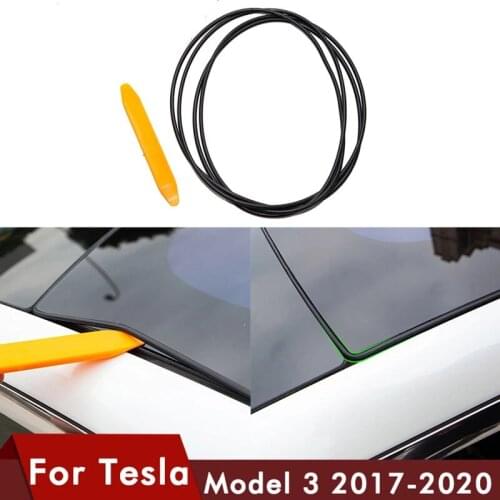 For Tesla Model 3 Car Wind Noise Reduction Kit Quiet Seal Kit for Tesla Model 3 Accessories Skylight Glass Sealing Strip 2020
