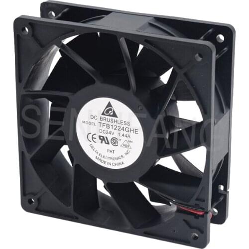 For TFB1224GHE Server Cooler Fan DC 24V 1.44A 120x120x38mm 3-wire