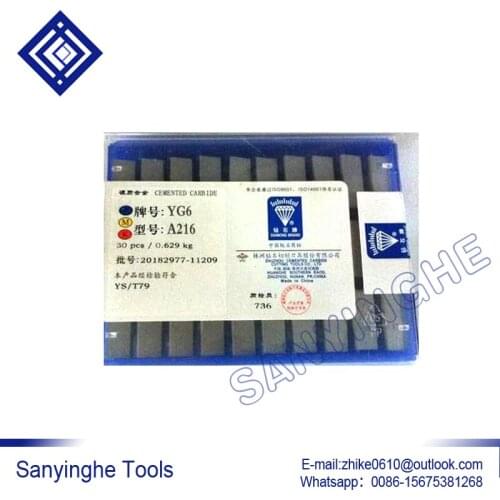 Blade A216 YG6 / YG8 / YW1 / YW2 / YT5 / YT14 / YT15 carbide welding inserts brazed insert cnc tool (30pcs/lots )