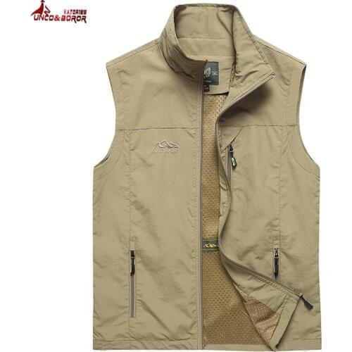 Mens Vests 2020 Autumn Mens Sleeveless Vest Spring Summer Casual Travels Vest Outdoors Thin fishing Vest Waistcoat Men Clothes