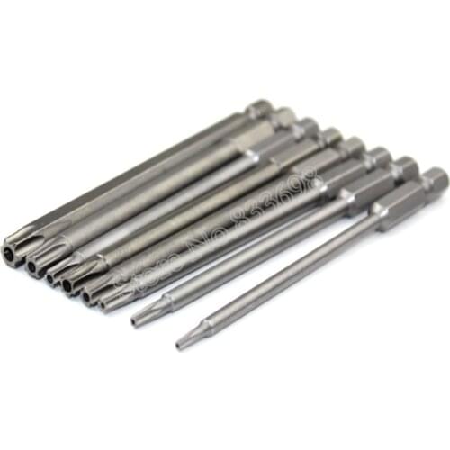 2PCS 100mm Length Magnetic Torx Screwdriver Bits Set Electric Screwdriver Tools T8 T10 T15 T20 T25 T27 T30 T40