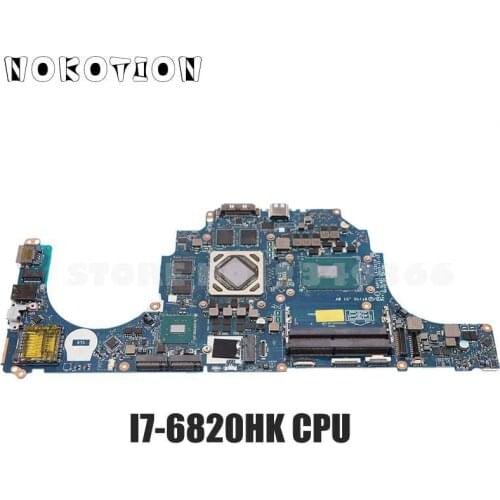 NOKOTION For DELL Alienware 15 R2 Laptop motherboard I7-6820K CPU AAP11 LA-C911P CN-02NDJ3 02NDJ3 2NDJ3