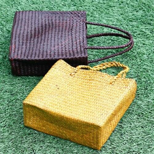 New Fashion Woven Straw Bag Handmade Summer Beach Straw Bags Handbag Shopping Bag Home Accessories
