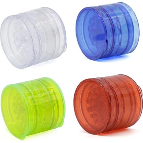 New 5 Layers Acrylic Tobacco Pipe Herb Grinder 60mm Diameter 49mm High 4 Color Fpr Smoking Cigarettes Spice Drop Shipping Maker