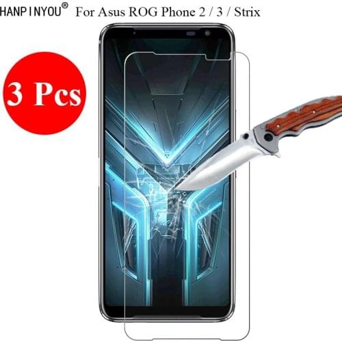 3 Pcs/Lot New 9H 2.5D Tempered Glass Screen Protector For Asus ROG Phone II 2 ZS660KL / 3 ZS661KS Protective Film + Clean Tools
