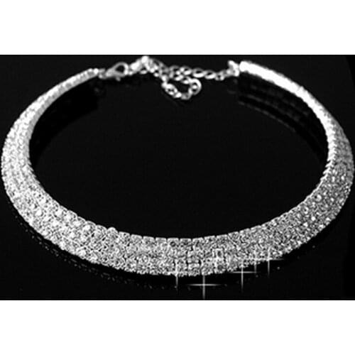 Hot Sale Outstanding Shining Crystal Rhinestone Collar Chain Choker Necklace Wedding Birthday Jewelry