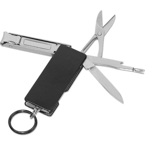 A243 Portable EDC 7 in 1 Multifunctional Nail Clipper, Nail File, Dead Skin Fork, Scissors, Knife, Keychain EDC Gadget