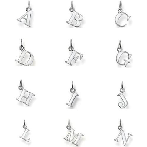 Silveer Plated Capital Letter A to N Pendant Fit Necklaces Bracelets, European Most Fashion Charm Pendant Jewerly for Women Men