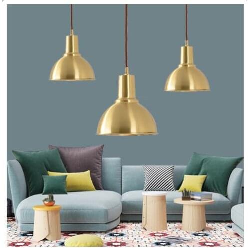 Post-modern mini copper Hanging Lamp stair pendant lights Luxury Nordic Single Luminaire Suspendu Bar counter suspension lights