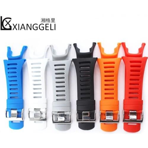 Watch Accessories Rubber Strap Silver Buckle For SUUNTO AMBIT1 2S 2R 3R 3S 3peak Outdoor Sports Diving Climbing Mens Watch Band