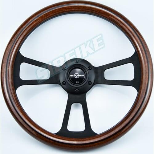 14inch/350mm Steering Wheel Classic Wood Grain 3 Spoke black