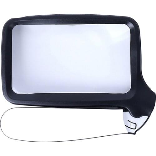 LED Light Folding Magnifier, Rectangular Square Mirror Ergonomics Handheld for Reading, Jewelry, Stamp