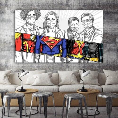 Marvel Modern Real Doctors Superhero Canvas Painting Disney America Captain Posters and Prints Wall Pictures for Home Decoration