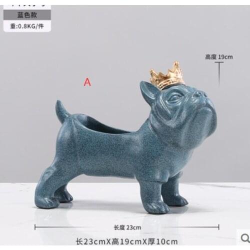 Resin modern minimalist living room creative bulldog dog home key storage crafts ornaments