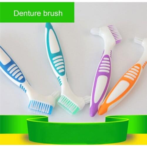 Dedicated Double Sided Tooth Denture Cleaning Brush Dental Clean Denture Brush Clean Stain Bacteria Oral Care Brush Tools Adult