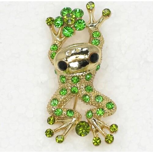 Rhinestone Frog Pin brooches Pendant C856 K2