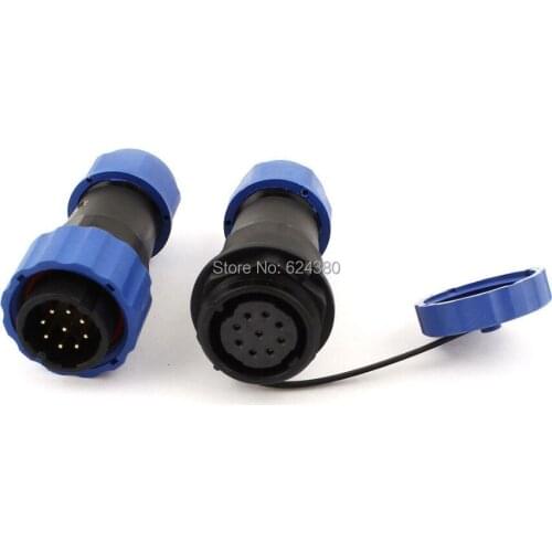 Waterproof Cable Wire Docking Plastic Aviation Connector SD20 20mm 9 Pin IP68 Panel Mount Solder Female Male Plug Socket