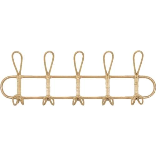 Good Quality Large Rattan Wall Hooks Clothes Hat Hanging Hook Crochet Cloth Holder Organizer Hangers Decor for Home Decor