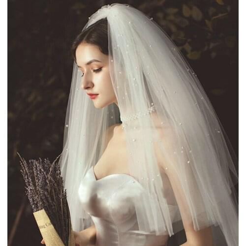 Pearl Multi-layer Veil, Bridal Veil, Fluffy Wedding Dress, Short Veil, Veil, Wedding Travel Headdress