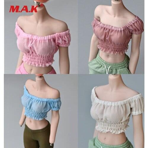 1/6 Female Short Sleeve Clothes Fit 12" Female PhicenS TBLeague Female Figure Body Dolls in stock White 4 Colors Available
