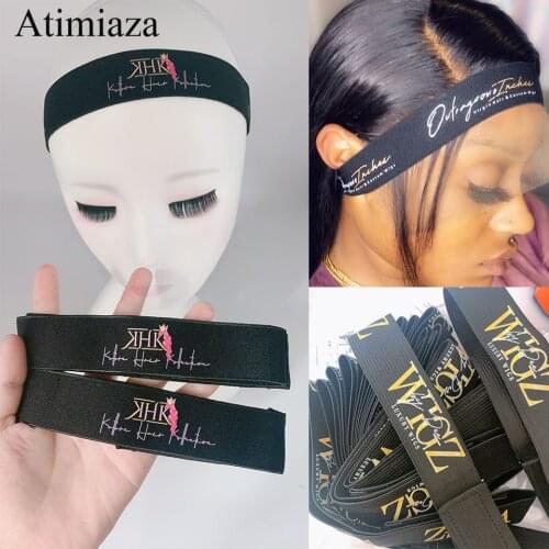 100 pcs Edge Slayer Elastic Melt Band for Wigs Customize Logo Elastic Band For Hair Lace Melt Elastic Hair Band With Velcros