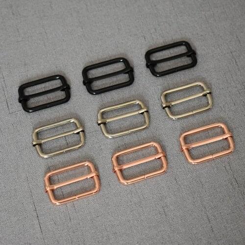 100 pcs/pack 32mm Metal adjustable buckle webbing belt buckle use for DIY handbag bag pet product durable adjuster 3 colors