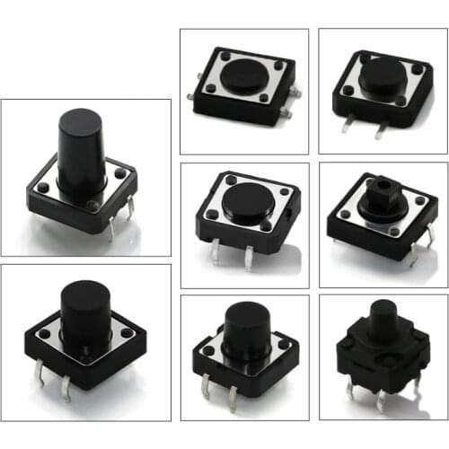 20PCS PCB Tactile Tact Push Button Switch DIP 4pin Micro switch 12*12*4.3/5/6/7/8/9/10/11/12 MM 12X12X4.3MM 5MM 6MM 7MM 8MM 9MM