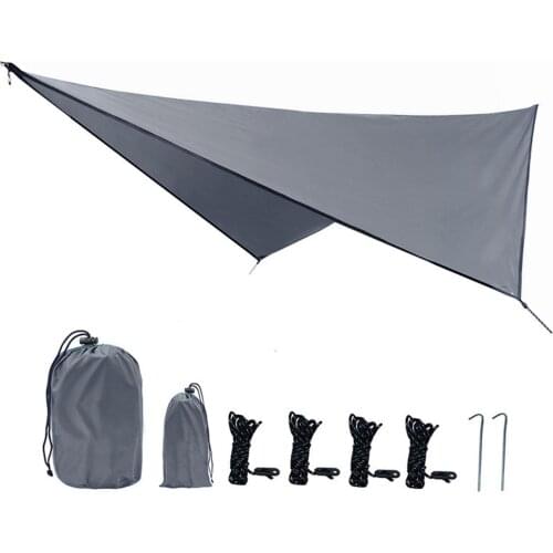 360cm x 290cm Waterproof Tarp Tent Shade Outdoor Camping Hammock Rain Fly UV Garden Awning Canopy Sunshade Ultralight 5 Colors