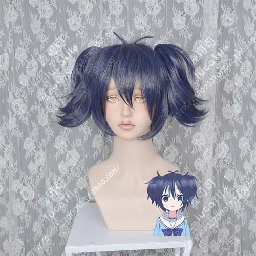 Anime Happy Sugar Life Koube Shio Wig Cosplay Blue Mix Violet Heat Resistant Synthetic Hair Wig + Wig Cap