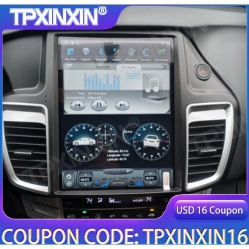 Tesla Style 12.1 inch For Honda Accord 9 2012+ Auto Radio Stereo Android 9 4G LTE Car GPS Navigation Head Unit Multimedia Player
