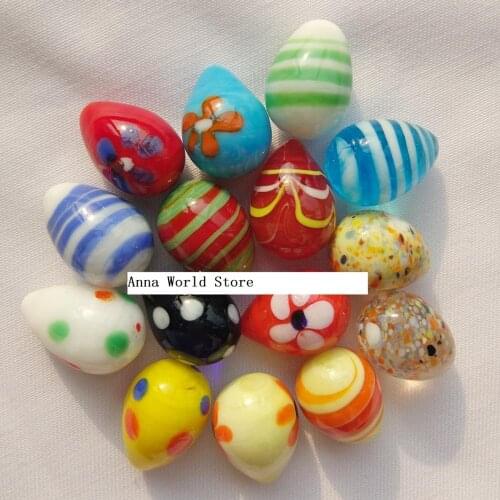 Free shipping 15pcs/lot Easter eggs marbles pure handmade egg water environmental toy glass ball marbles