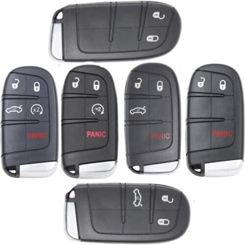 2/3/4/5BTN Car Smart Key Case Shell For Jeep Grand Cherokee Dodge Ram 1500 Journey Charger Challenger Durango Chrysler