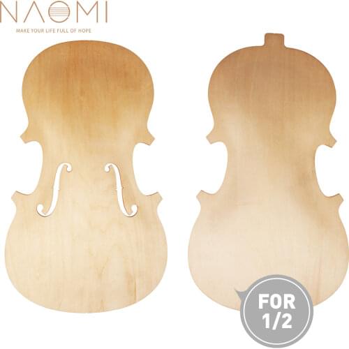 NAOMI 1/2 Violin Top And Back Solidwood Unfinished Violin Parts For 1/2 Violin DIY Violin Parts Accessories New