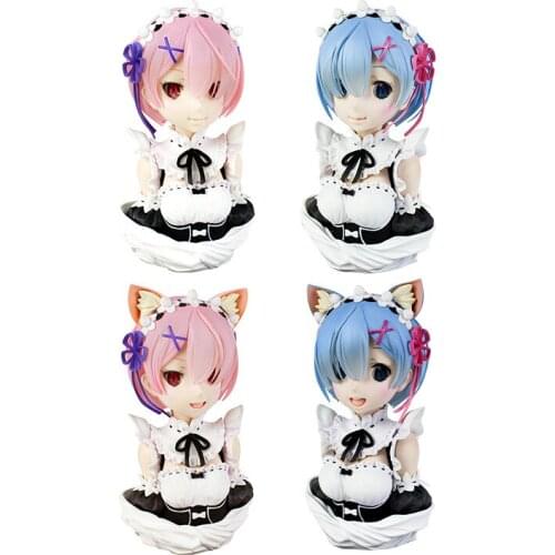 Japanse Anime Re: Life a Different World from Zero REM Re0 Remu PVC Action Figure Toy Half-length Statue Collectible Model Doll