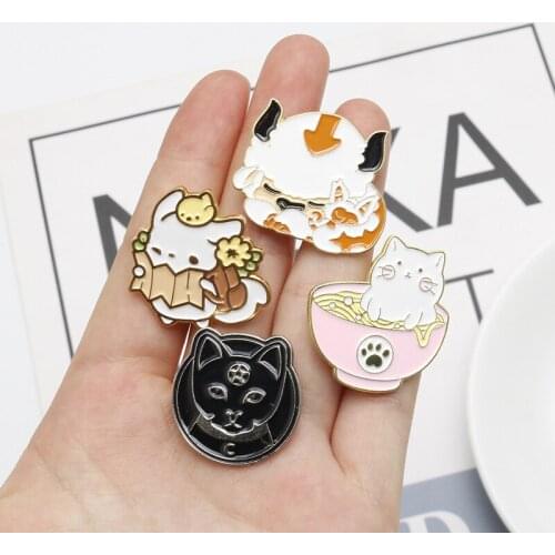 Enamel Pin Cute Kawaii Cartoon Animal White Bison Metal Brooch Jewelry Anime Movie Fans Gift