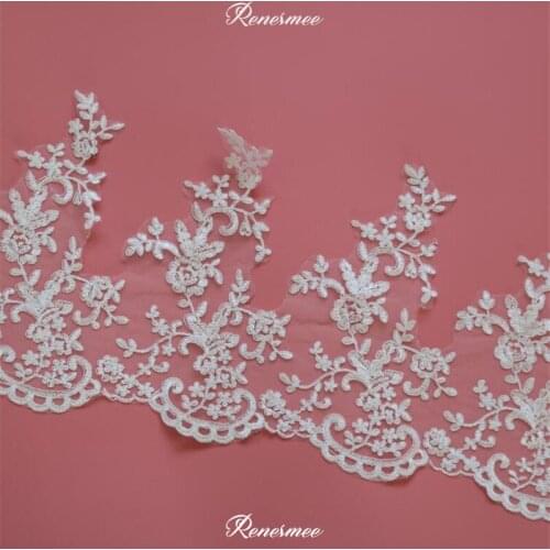 Delicate 1Yard White Ivory Lace Trimming For Wedding Veil 26cm SX217