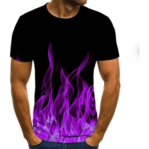 Red Flame Men Tshirt Summer Casual Black 3d Men T-shirt Anime Tee Top Hip Hop Street Clothing Short Sleeve Tshirt