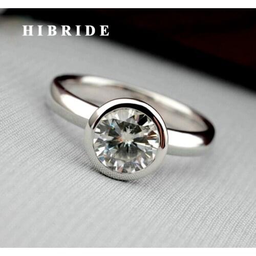HIBRIDE New Sparkling Round Shape AAA Cubic Zircon Rings For Women White Gold Color Ring Wholesale Price R-251