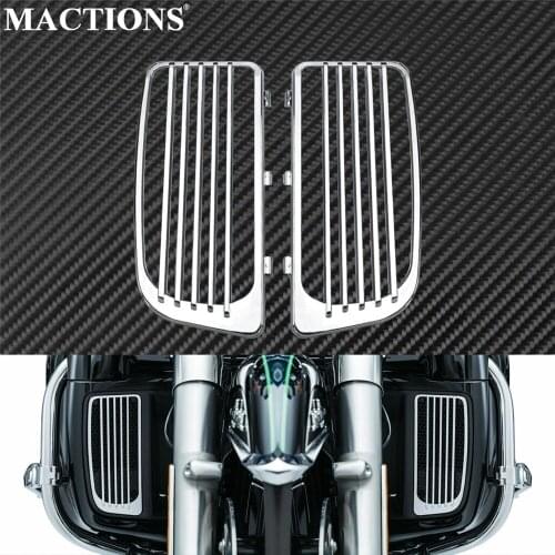 Motorcycle Chrome Radiator Grills ABS Lower Fairing Cover For Harley Touring Road Glide Electra Glide With Twin Cooled Models