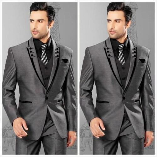 Custom Made Mens Suits Groom Tuxedos Groomsmen Wedding Party Dinner Best Man Suits Blazer (Jacket+Pants+Vest+Tie) NO:618